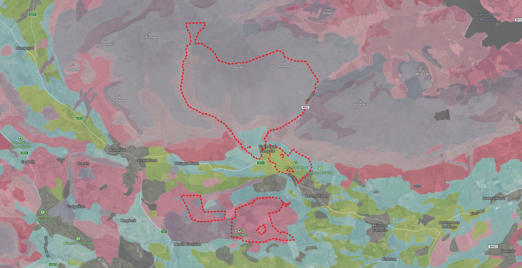 Aerial image of James Hutton Land Capability for Agriculture (50k) on an area of land