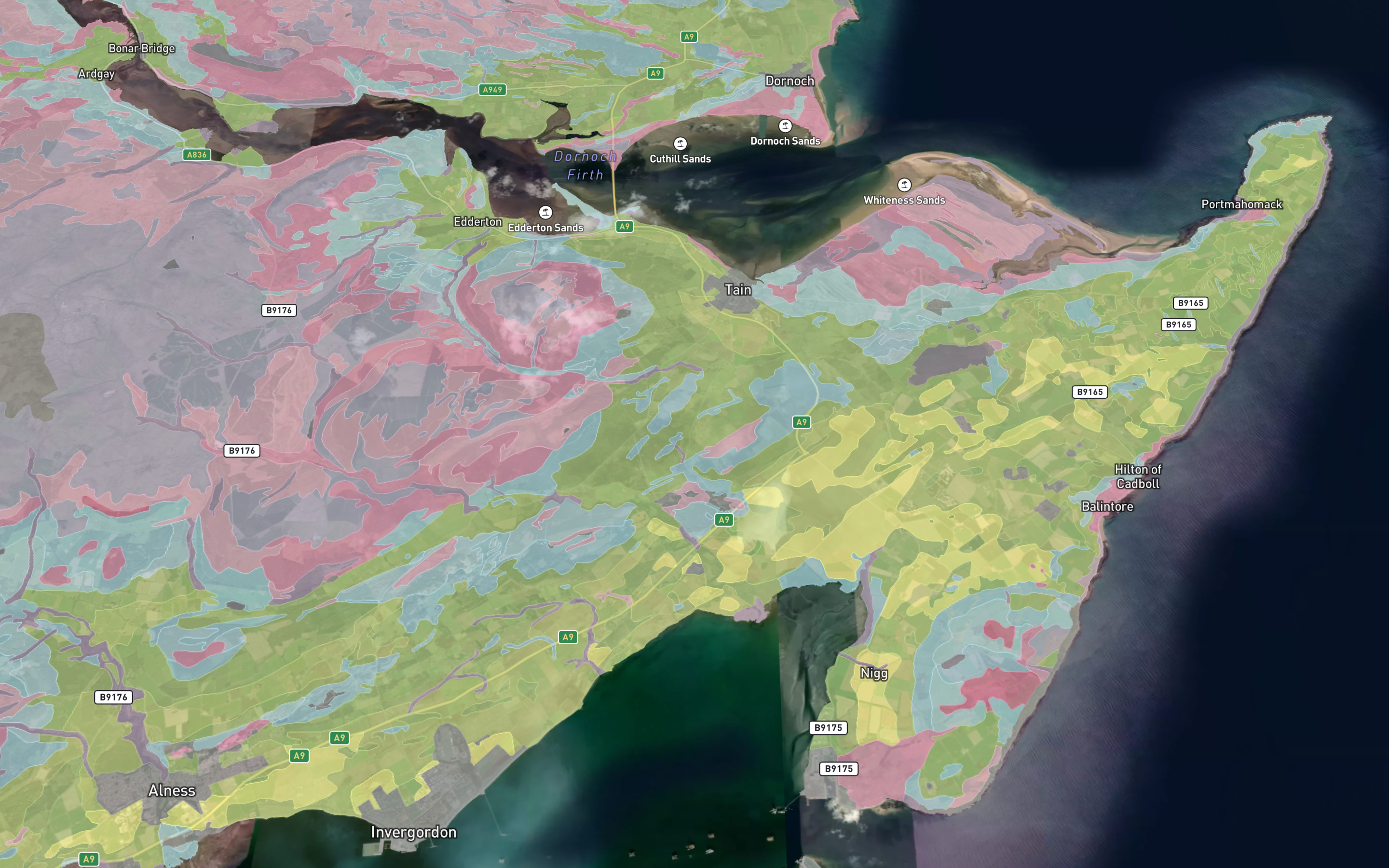 Rethink Platform, Land Capability For Agriculture (50k) data layer over 3D satellite map